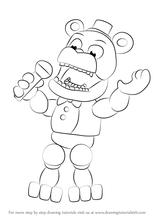 How to draw Withered Freddy (FNaF) - SketchOk