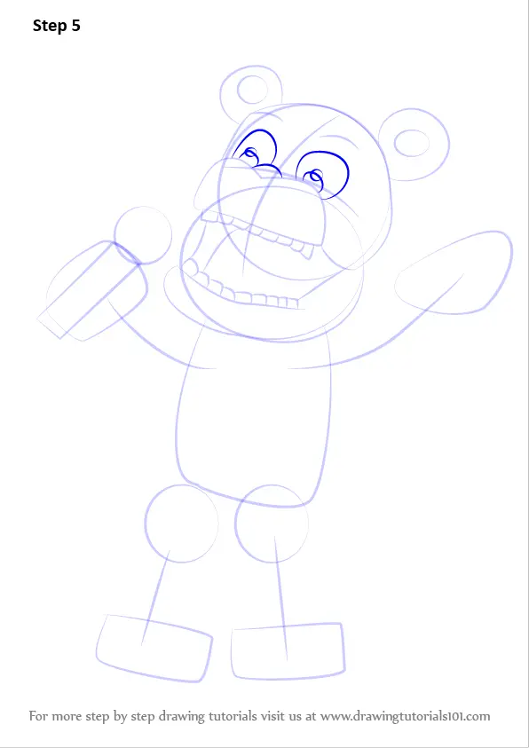 How To Draw Withered Freddy From Five Nights At Freddy S Five Nights At Freddy S Step By Step