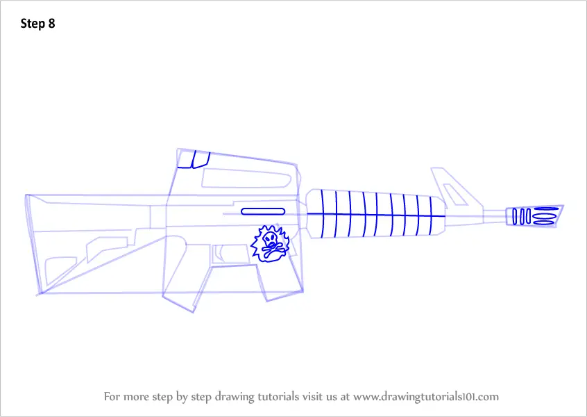 How To Draw Assault Rifle From Fortnite Fortnite Step By Step 2581