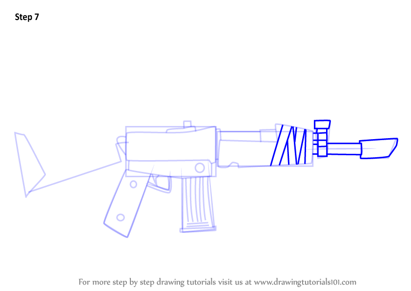 How to Draw Burst Assault Rifle from Fortnite (Fortnite) Step by Step ...