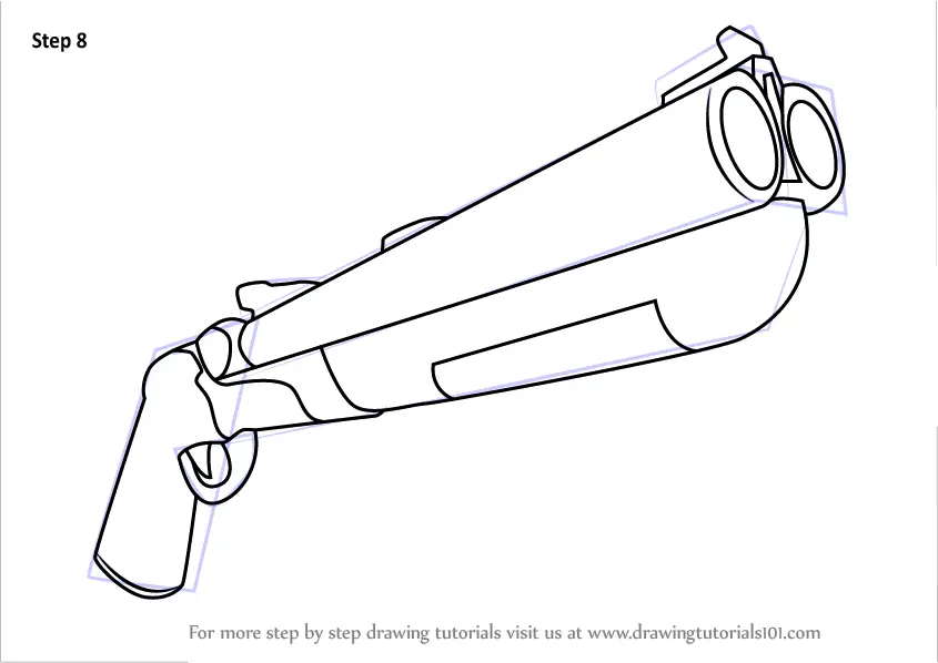 Learn How to Draw Double Barrel Shotgun from Fortnite (Fortnite) Step