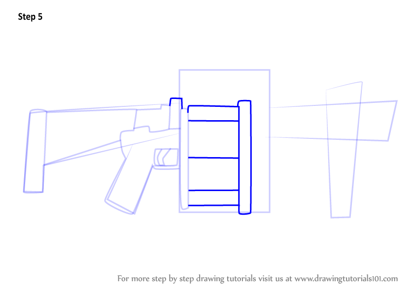 Learn How To Draw Grenade Launcher From Fortnite Fortnite Step By - step 6