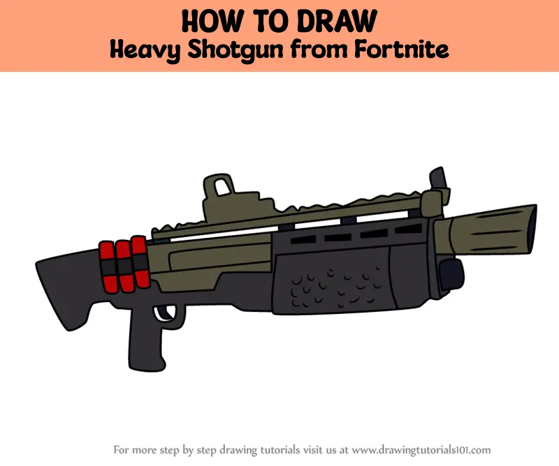 How to Draw Heavy Shotgun from Fortnite (Fortnite) Step by Step ...