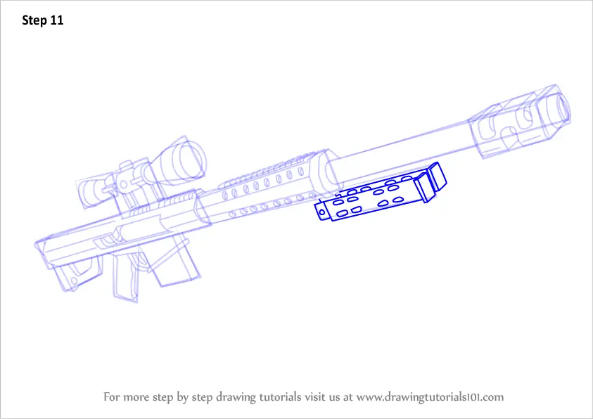 How To Draw Heavy Sniper Rifle Fortnite Learn How To Draw Heavy Sniper Rifle From Fortnite Fortnite Step By Step Drawing Tutorials