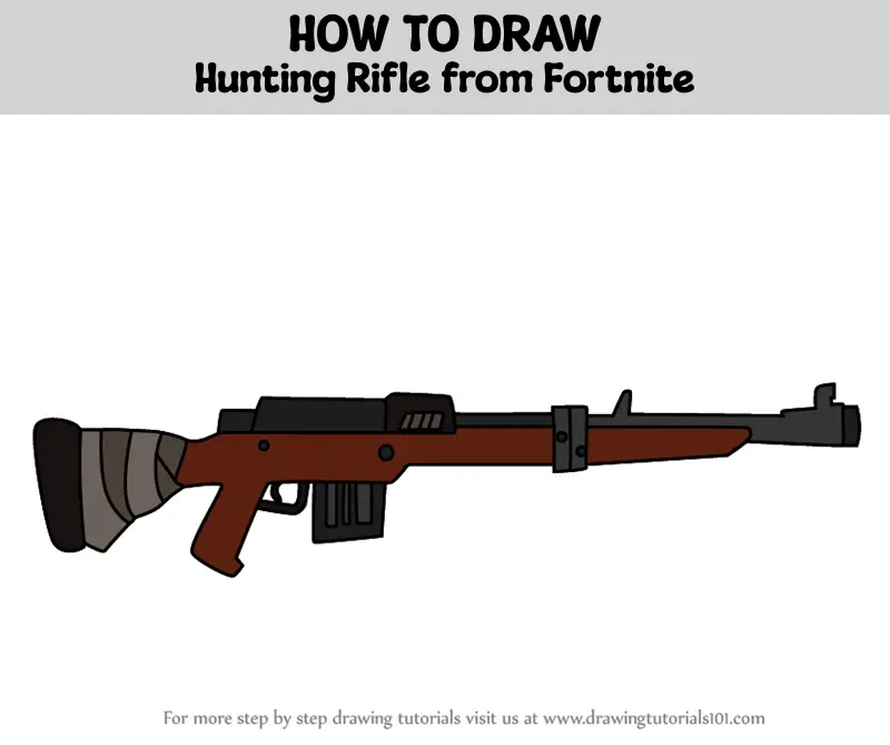 How to Draw Hunting Rifle from Fortnite (Fortnite) Step by Step ...