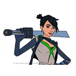 How to Draw Jade Assassin Sarah from Fortnite