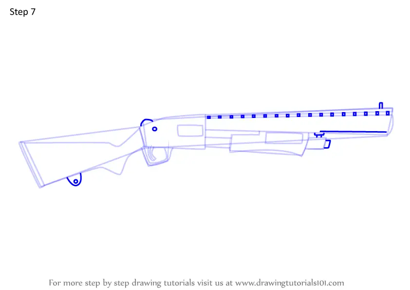 How To Draw Pump Shotgun From Fortnite (fortnite) Step By Step 