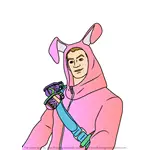 How to Draw Rabbit Raider Jonesy from Fortnite