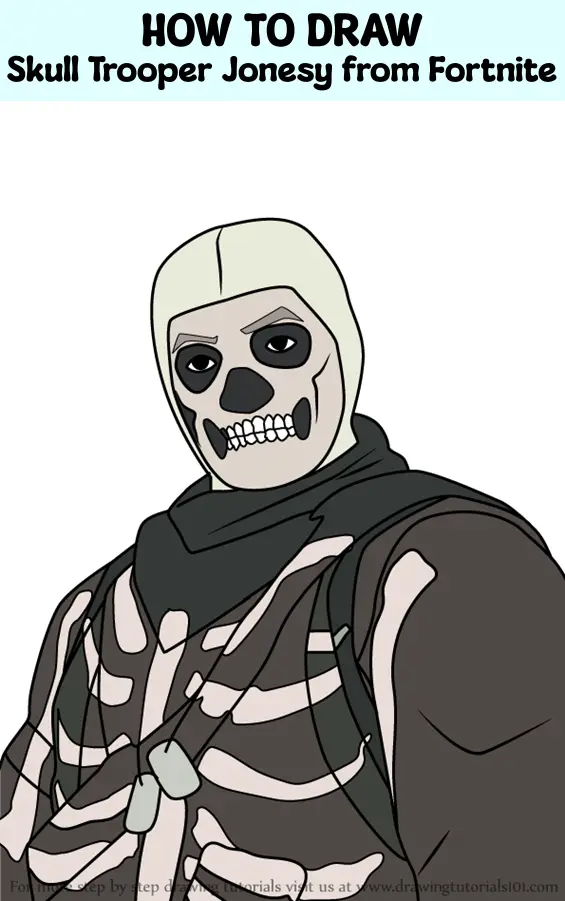 How to Draw Skull Trooper Jonesy from Fortnite (Fortnite) Step by Step ...