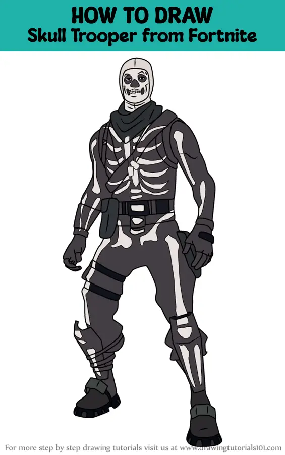 How to Draw Skull Trooper from Fortnite (Fortnite) Step by Step ...