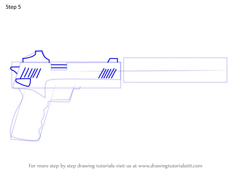 How to Draw Suppressed Pistol from Fortnite (Fortnite) Step by Step ...