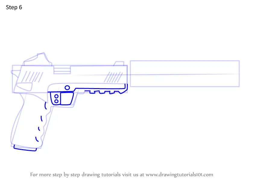 How to Draw Suppressed Pistol from Fortnite (Fortnite) Step by Step ...