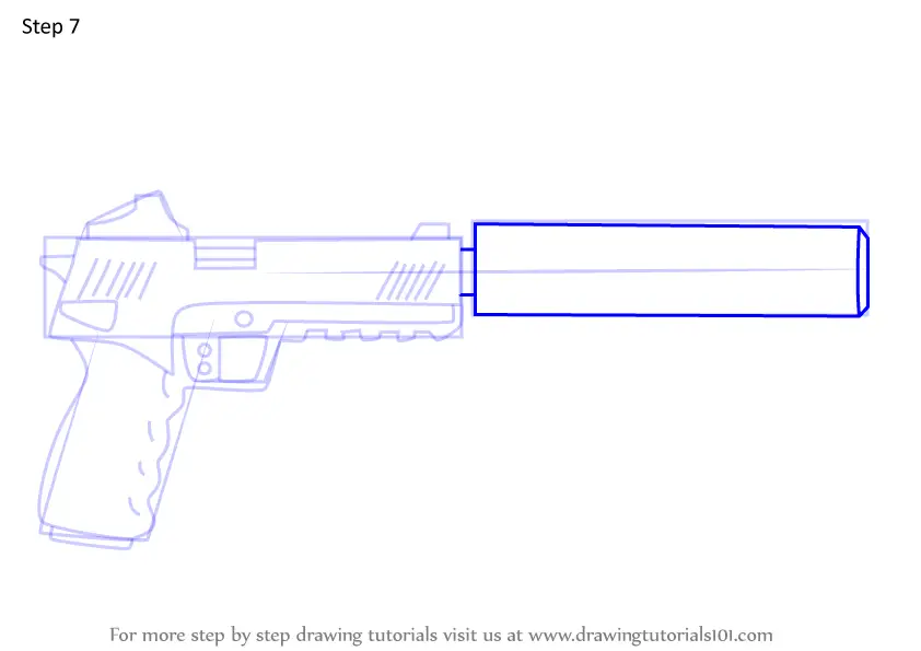 How to Draw Suppressed Pistol from Fortnite (Fortnite) Step by Step ...