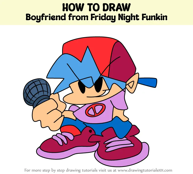 How to Draw Boyfriend from Friday Night Funkin (Friday Night Funkin ...