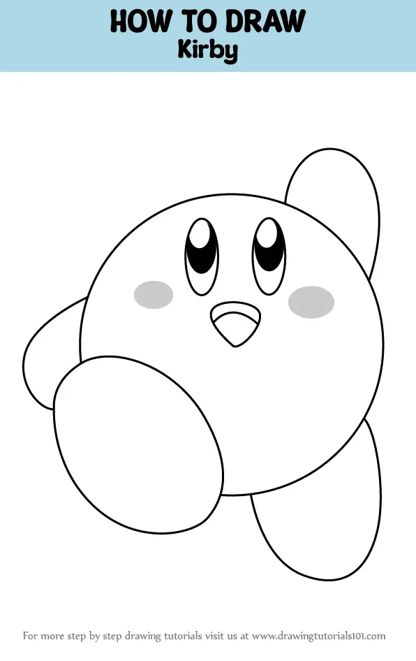 How To Draw Kirby (Kirby) Step By Step | DrawingTutorials101.com