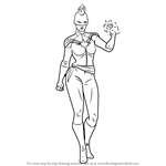 How to Draw Captain Marvel from MARVEL Contest of Champions