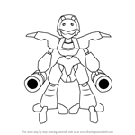 How to Draw Attack-Tyrano from Medabots