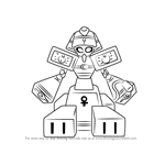 How to Draw King Pharaoh from Medabots