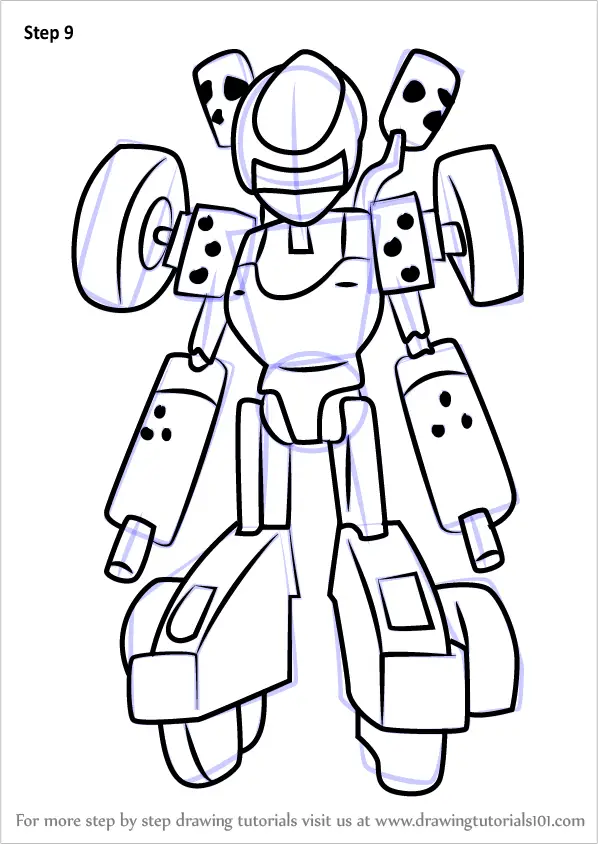 How to Draw Landmotor from Medabots (Medabots) Step by Step ...