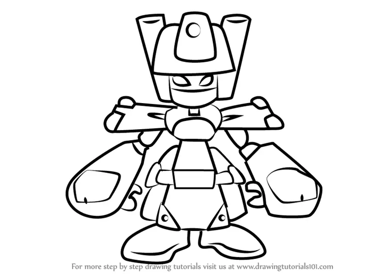 How to Draw Meda-Plute from Medabots (Medabots) Step by Step ...