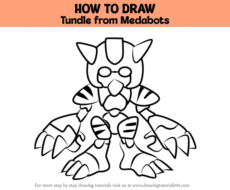 How to Draw Tundle from Medabots (Medabots) Step by Step ...