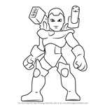 How to Draw War Machine from The Super Hero Squad Show