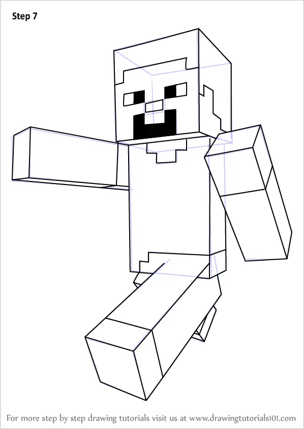 Step by Step How to Draw Steve from Minecraft