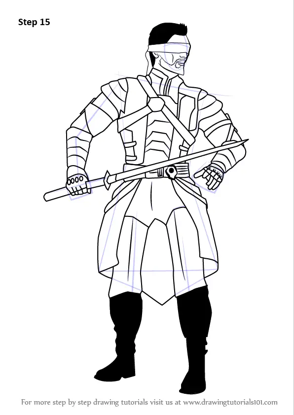 Learn How to Draw Kenshi from Mortal Kombat (Mortal Kombat) Step by