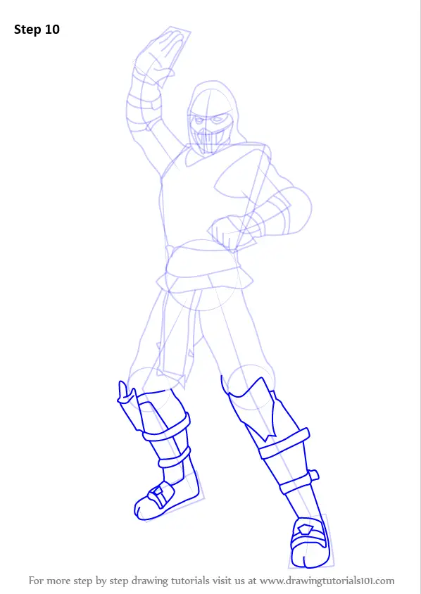 Learn How To Draw Noob Saibot From Mortal Kombat Mortal Kombat Step By Step Drawing Tutorials - roblox noob saibot