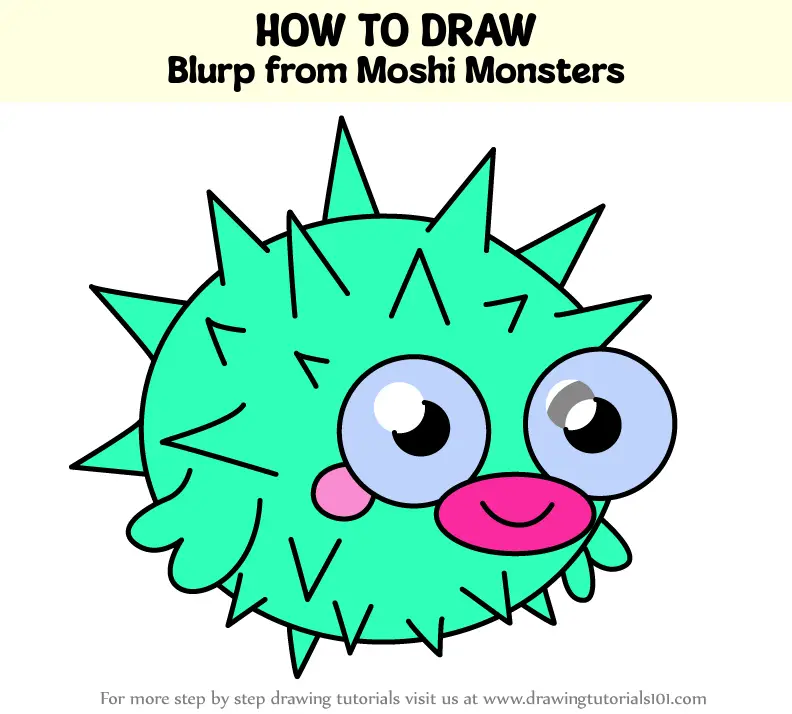 How to Draw Blurp from Moshi Monsters (Moshi Monsters) Step by Step ...