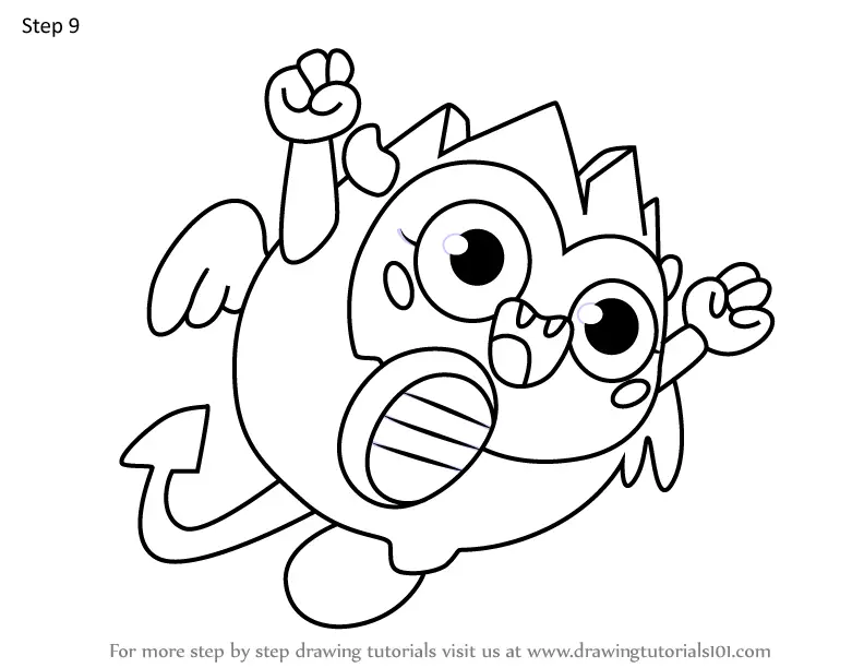 How to Draw Diavlo from Moshi Monsters (Moshi Monsters) Step by Step ...