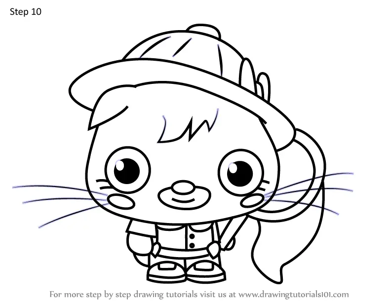 How to Draw Explorer Poppet from Moshi Monsters (Moshi Monsters) Step ...