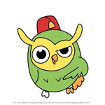 How to Draw Fez Owl from Moshi Monsters