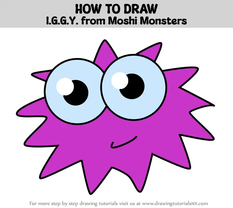 How To Draw I.g.g.y. From Moshi Monsters (moshi Monsters) Step By Step 