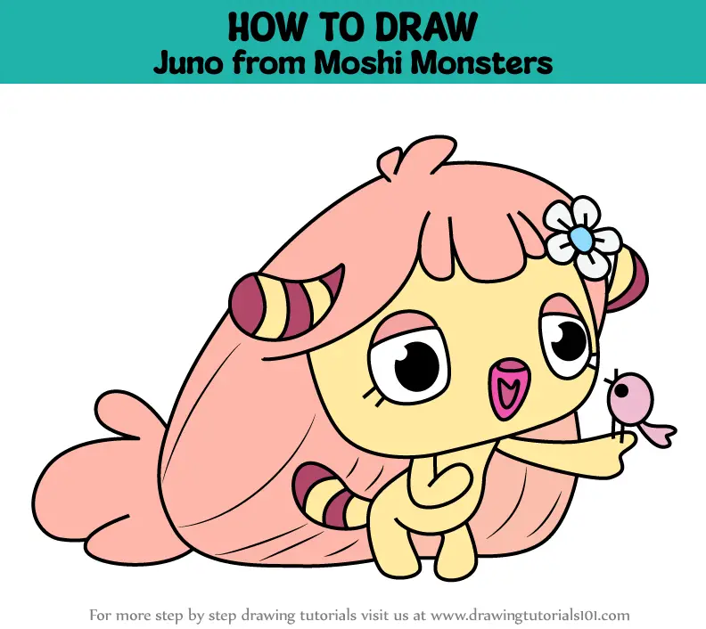 How to Draw Juno from Moshi Monsters (Moshi Monsters) Step by Step ...