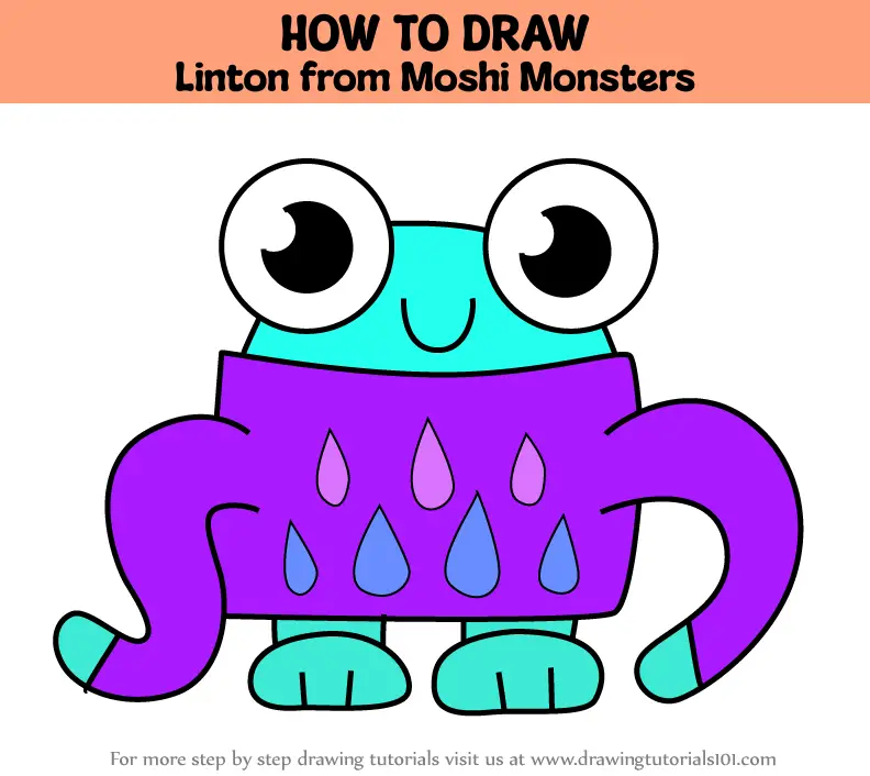 How to Draw Linton from Moshi Monsters (Moshi Monsters) Step by Step ...