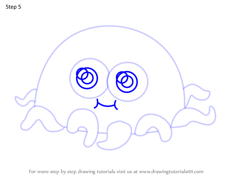 How To Draw Octo From Moshi Monsters (moshi Monsters) Step By Step 