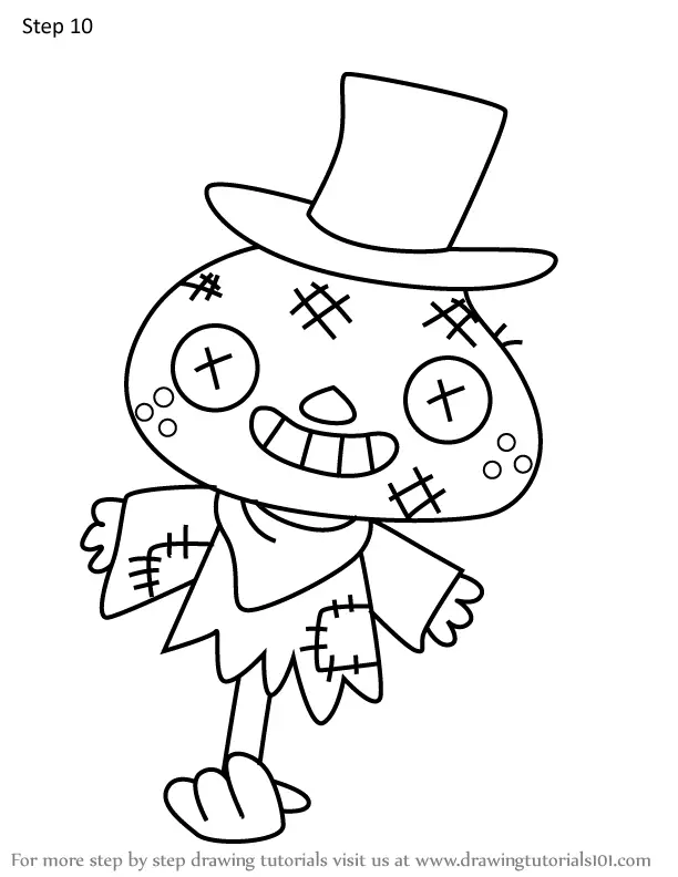 How to Draw Scarecrow from Moshi Monsters (Moshi Monsters) Step by Step ...