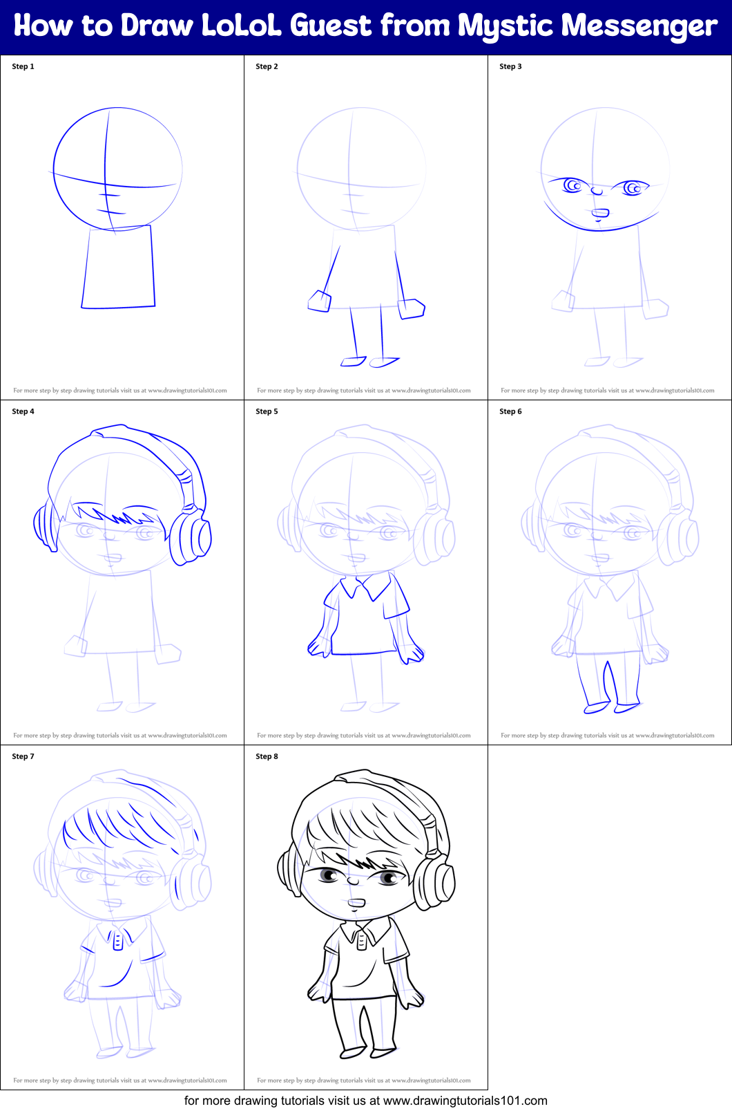 How To Draw Lolol Guest From Mystic Messenger Printable Step By - unknown mystic messenger roblox