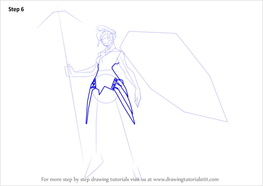 Learn How To Draw Mercy From Overwatch Overwatch Step By Step