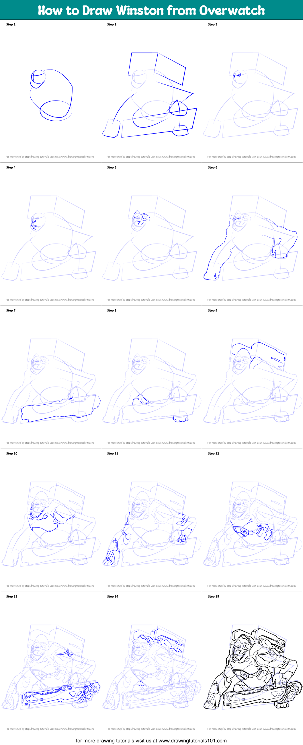 How to Draw Winston from Overwatch (Overwatch) Step by Step