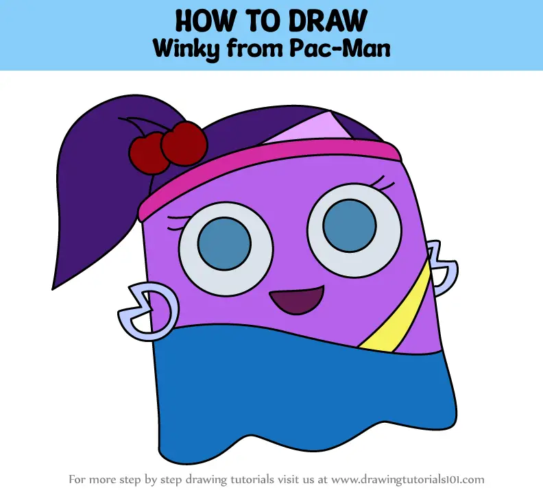 How to Draw Winky from PacMan (PacMan) Step by Step