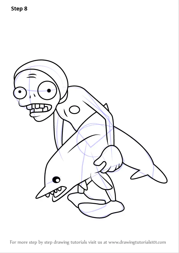 Learn How to Draw Dolphin Rider Zombie from Plants vs ...