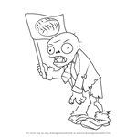 How to Draw Flag Zombie from Plants vs. Zombies