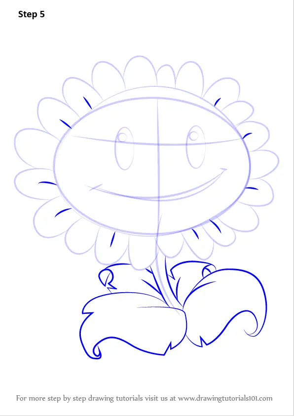 How To Draw Giant Sunflower From Plants Vs. Zombies (Plants Vs. Zombies ...