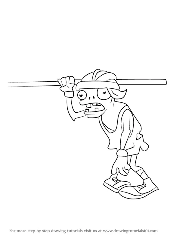 Learn How to Draw Pole Vaulting Zombie from Plants vs. Zombies (Plants ...
