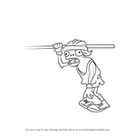 How to Draw Pole Vaulting Zombie from Plants vs. Zombies
