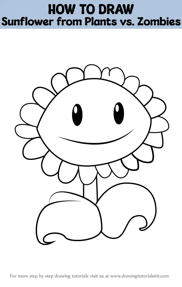 How to Draw Sunflower from Plants vs. Zombies (Plants vs. Zombies) Step ...
