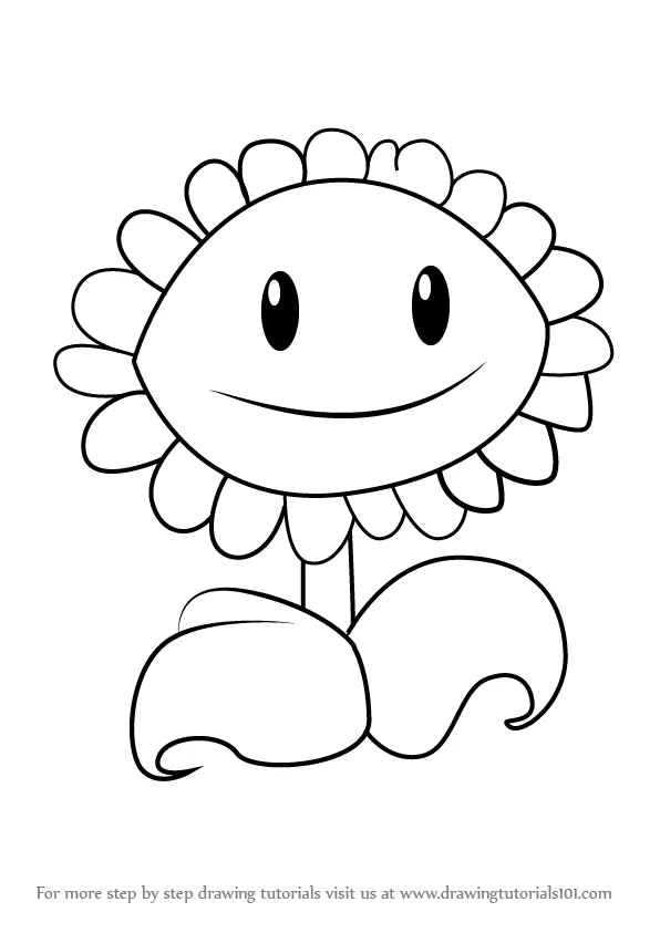 How to Draw Sunflower from Plants vs. Zombies (Plants vs. Zombies) Step