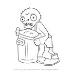 How to Draw Trash Can Zombie from Plants vs. Zombies